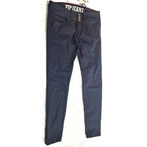 V.I.P. Jeans Juniors 7/8 Navy Blue 3 Button Buttlift Ankle Jeans New w/Tags